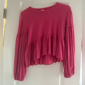 Hot pink altered state hot pink ruffled shirt